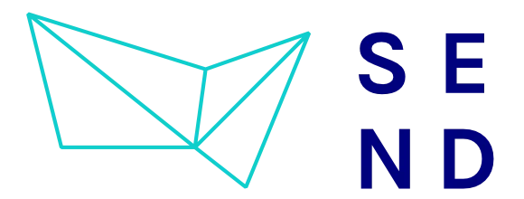 Turquoise geometric paper plane illustration with dark blue 