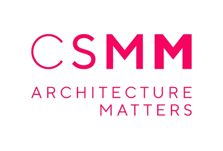 Logo CSMM en rosa brillante con las letras CSMM y el texto 