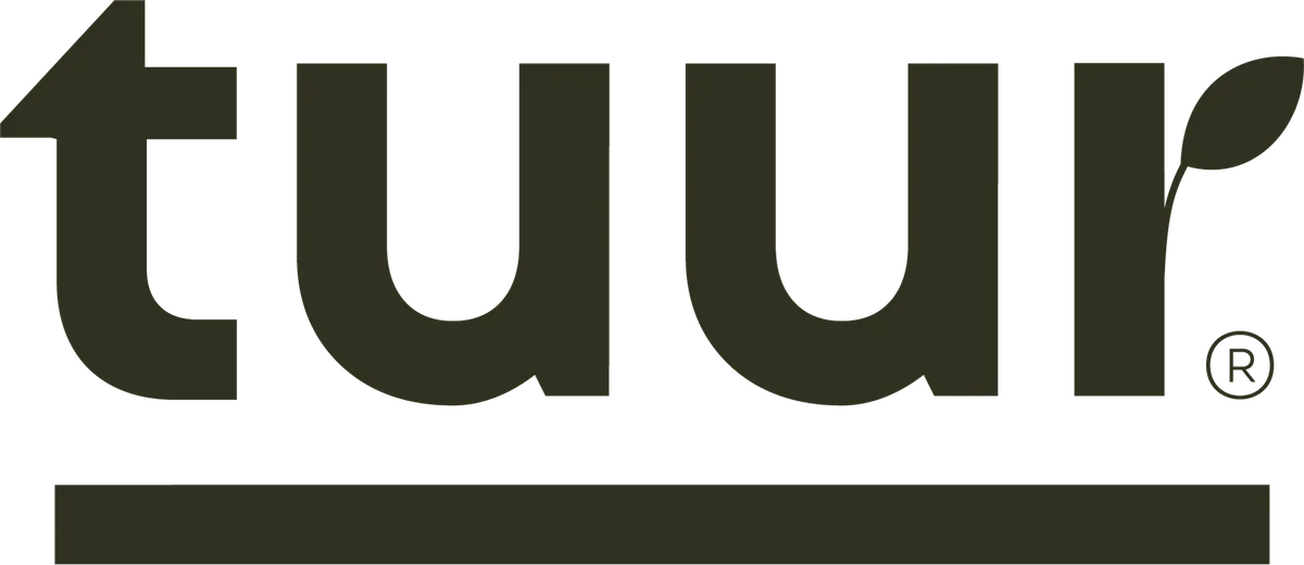 Tuuli brand logo in dark green featuring curved letterforms and a leaf accent on the right side