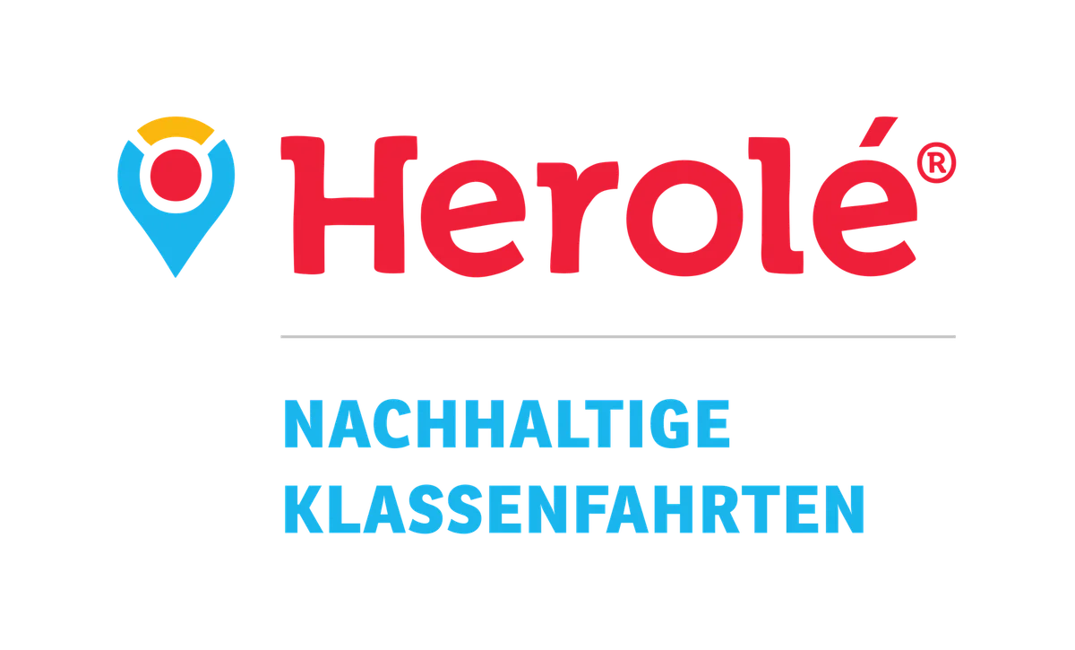 Herólé logo with location pin icon and 