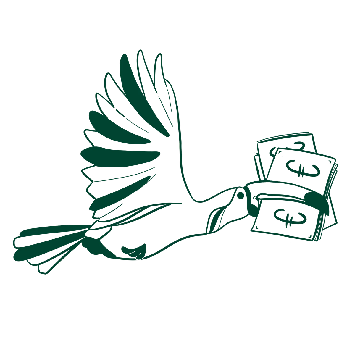 Hand holding leafy plant and stack of cash bills, symbolizing sustainable investing and green finance