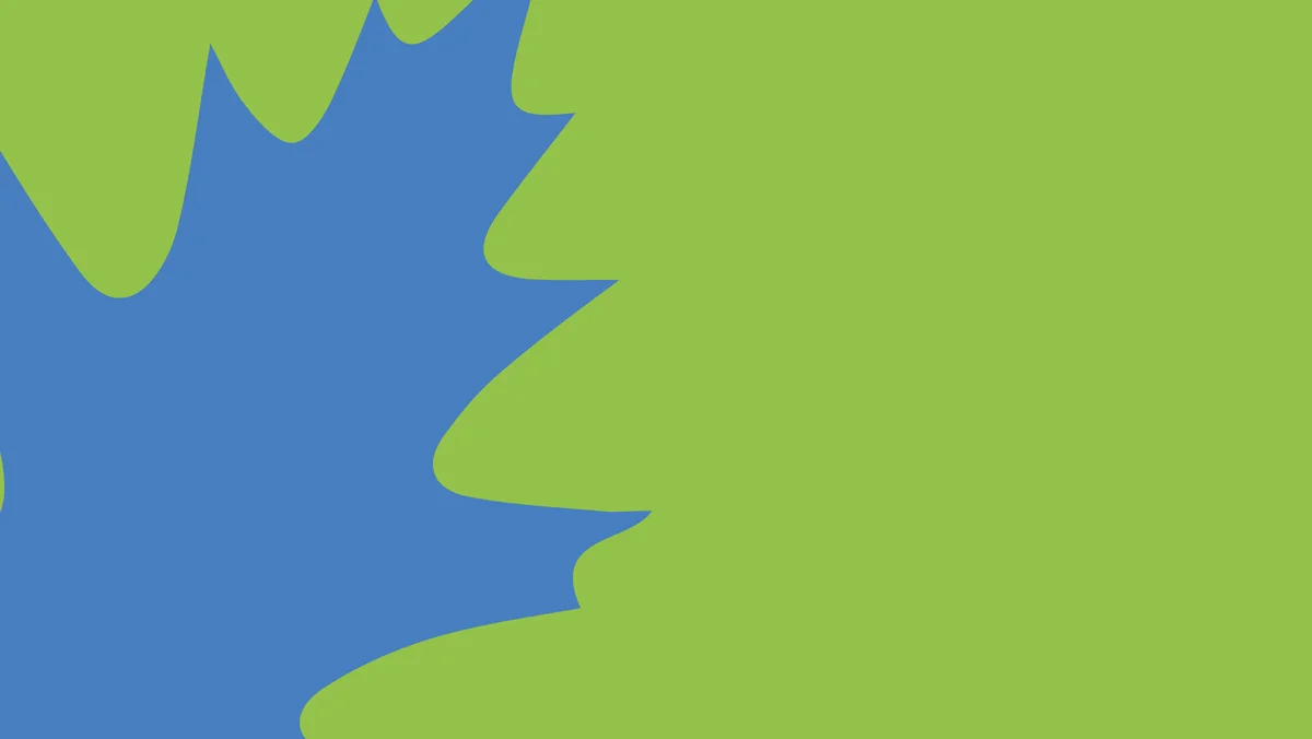 Imagen de diseño abstracto con una forma ondulante azul sobre un fondo verde lima brillante.